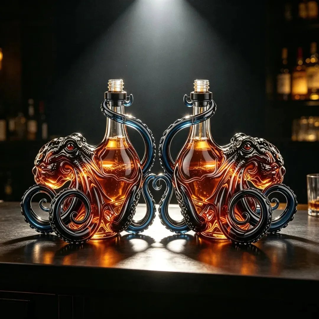 🎁 Fête des pères : 49 % de réduction - Bouteille 3D en forme de pieuvre « The Kraken Rum Edition » 🐙🥃