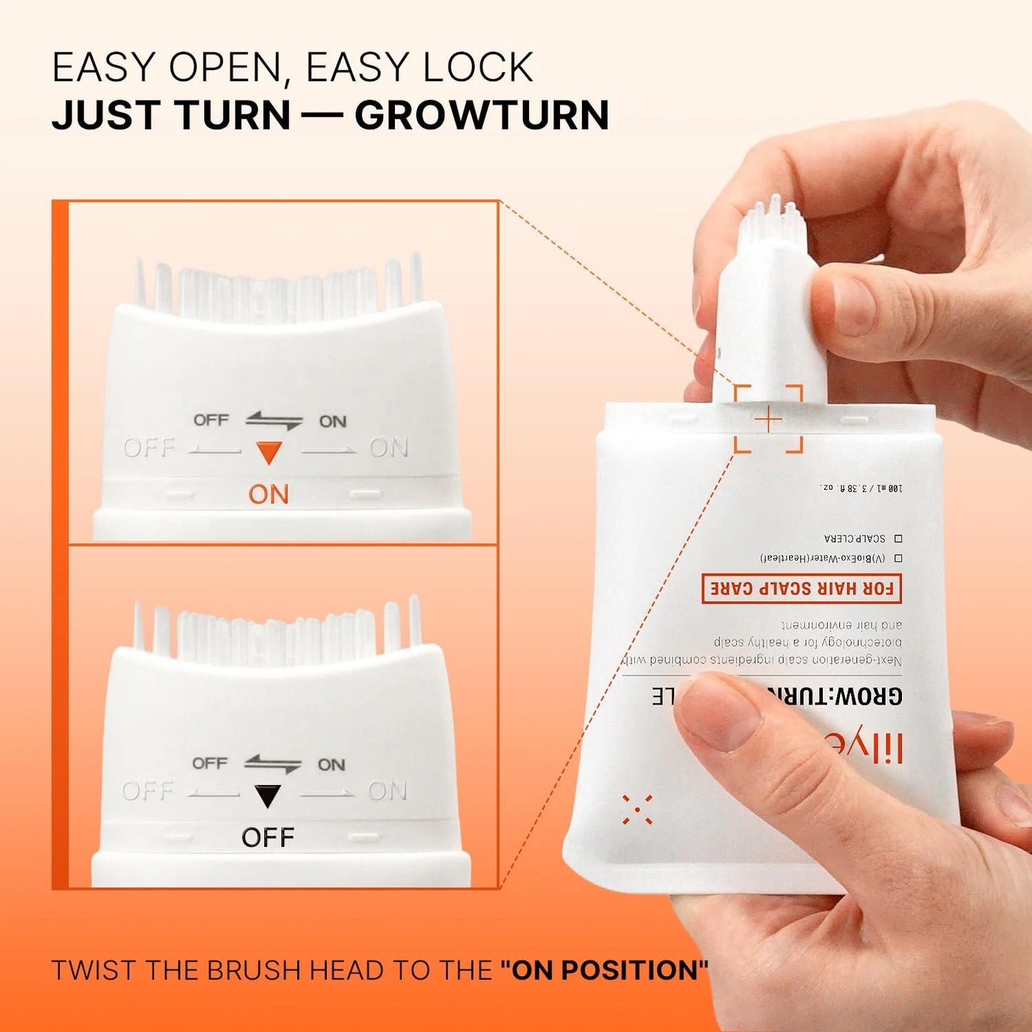 Lilyeve Growturn Hair Growth Serum with Built in Brush for Hair Growth & Thickening