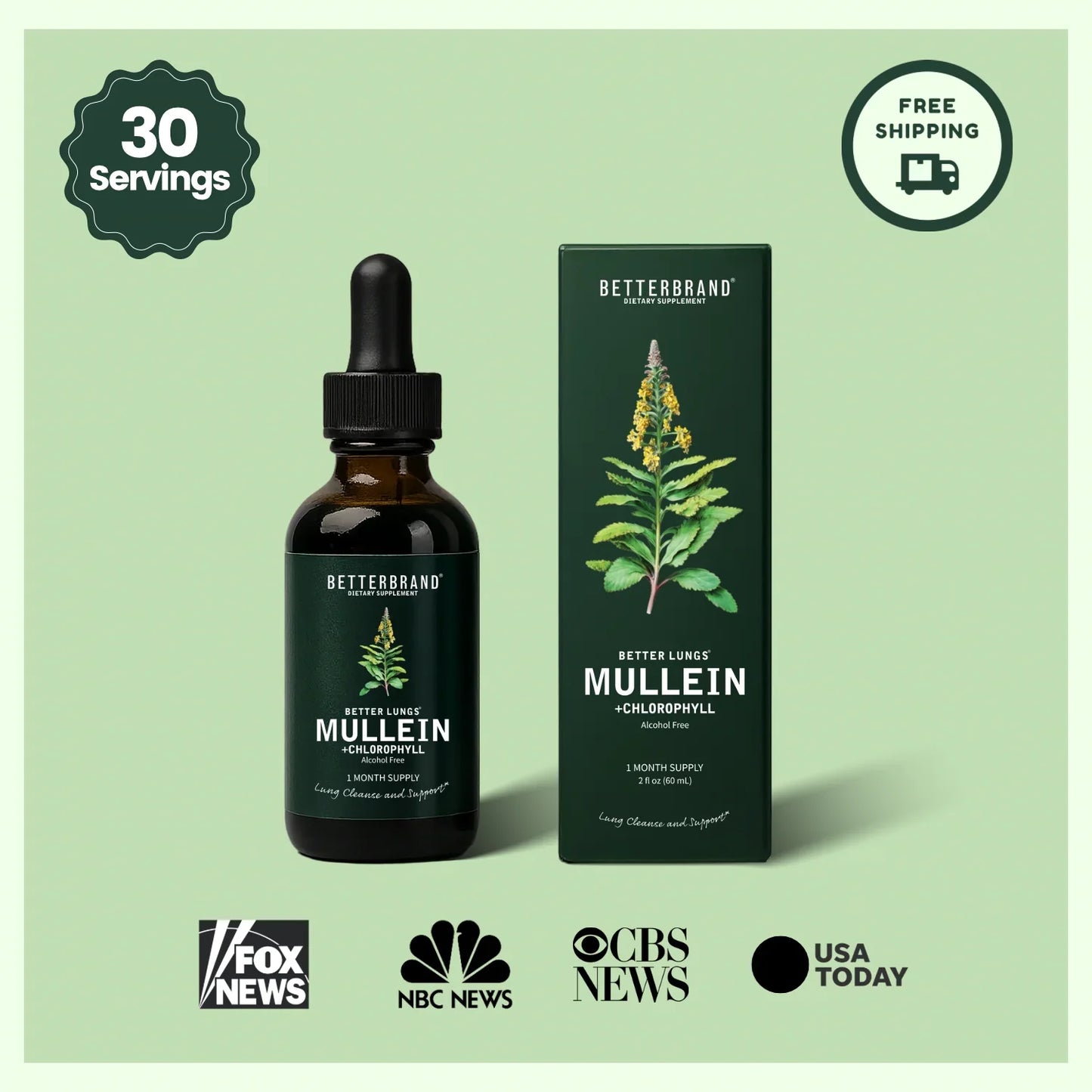 Natural Lung Cleanse Supplement – Mullein & Chlorophyll Formula
