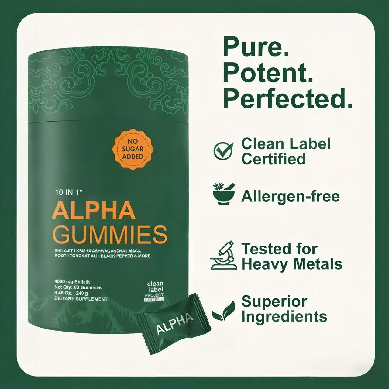 10-in-1 Shilajit Gummies (4000mg)|Tongkat Ali, Maca, 75% Fulvic Acid | Sugar-Free & Vegetarian1.