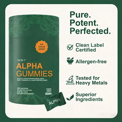 10-in-1 Shilajit Gummies (4000mg)|Tongkat Ali, Maca, 75% Fulvic Acid | Sugar-Free & Vegetarian1.