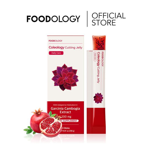 Coleology Cutting Jelly 10days - Garcinia Cambogia (HCA), Chia Seeds Collagen, Hyaluronic Acid, Pomegranate Flavored 8.81 oz /10 Sticks