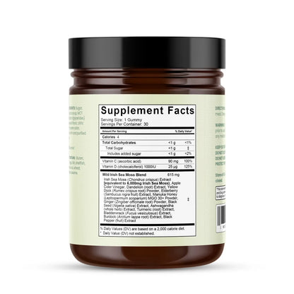 Sea Moss 16-in-1 Gummies | Immunity, Energy & Gut Health Support | Superfood Multivitamin Gummies