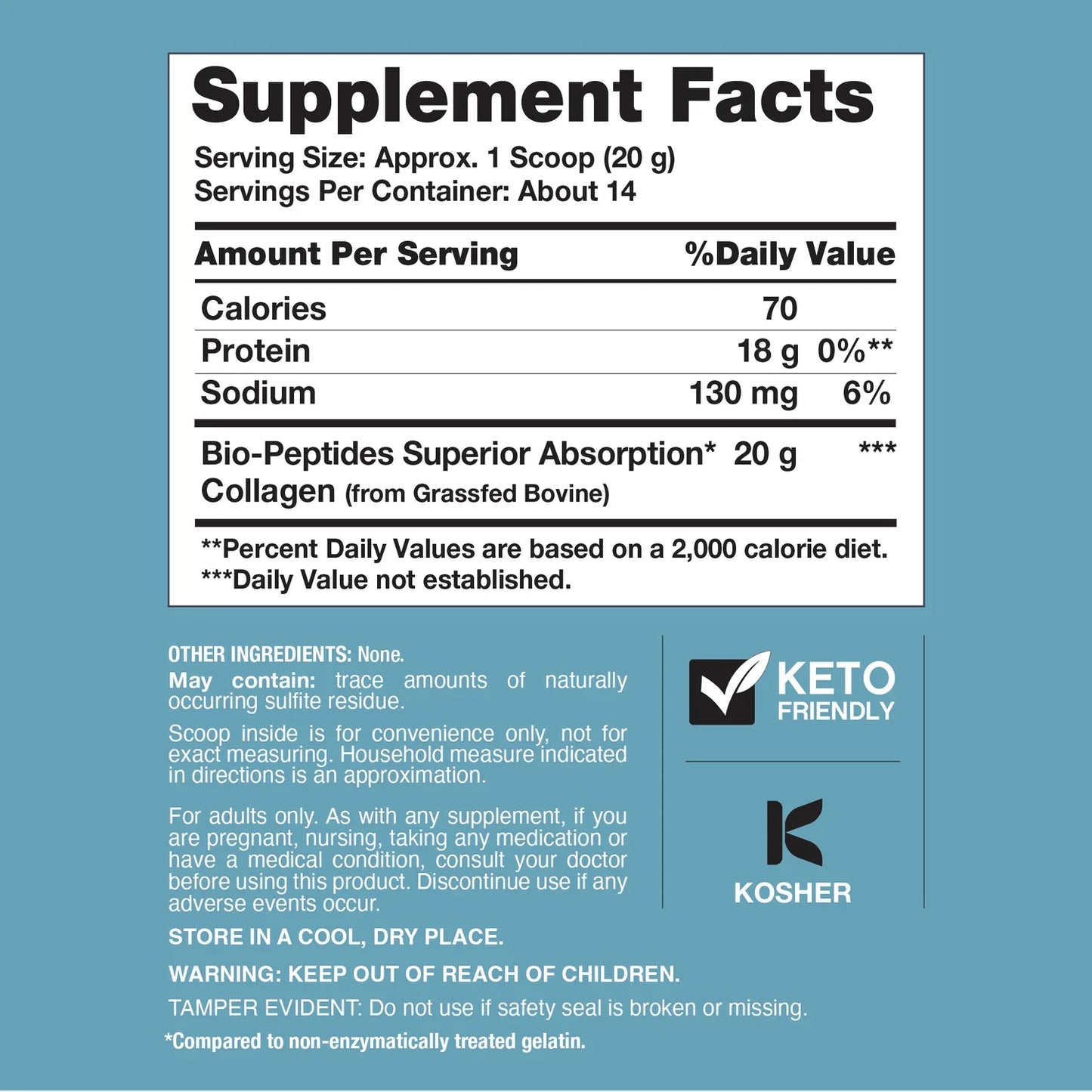 NeoCell Collagen Bio-Peptides Powder 20oz – Grassfed Collagen Protein