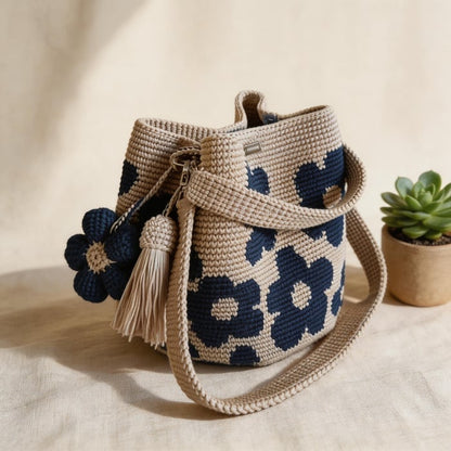 🏆 Promozione 49% DI SCONTO🧵🌸Borsa tote all'uncinetto con fiori fatta a mano 🌼✨