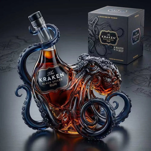 🎁 Fête des pères : 49 % de réduction - Bouteille 3D en forme de pieuvre « The Kraken Rum Edition » 🐙🥃