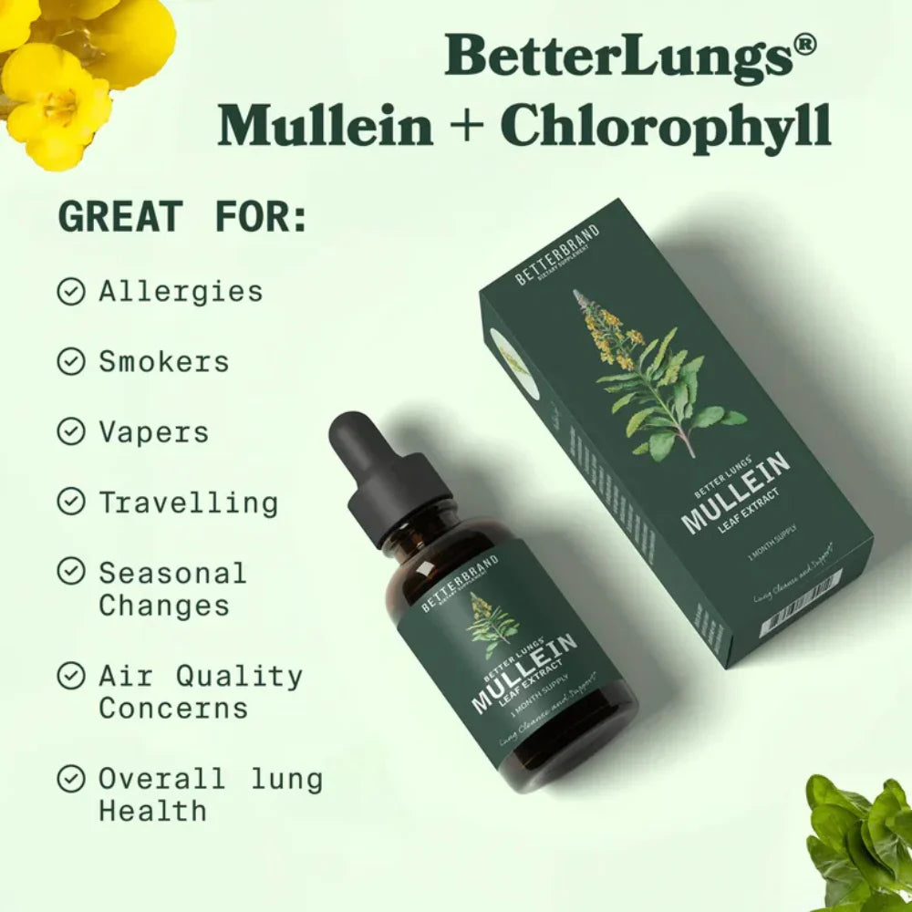 Natural Lung Cleanse Supplement – Mullein & Chlorophyll Formula