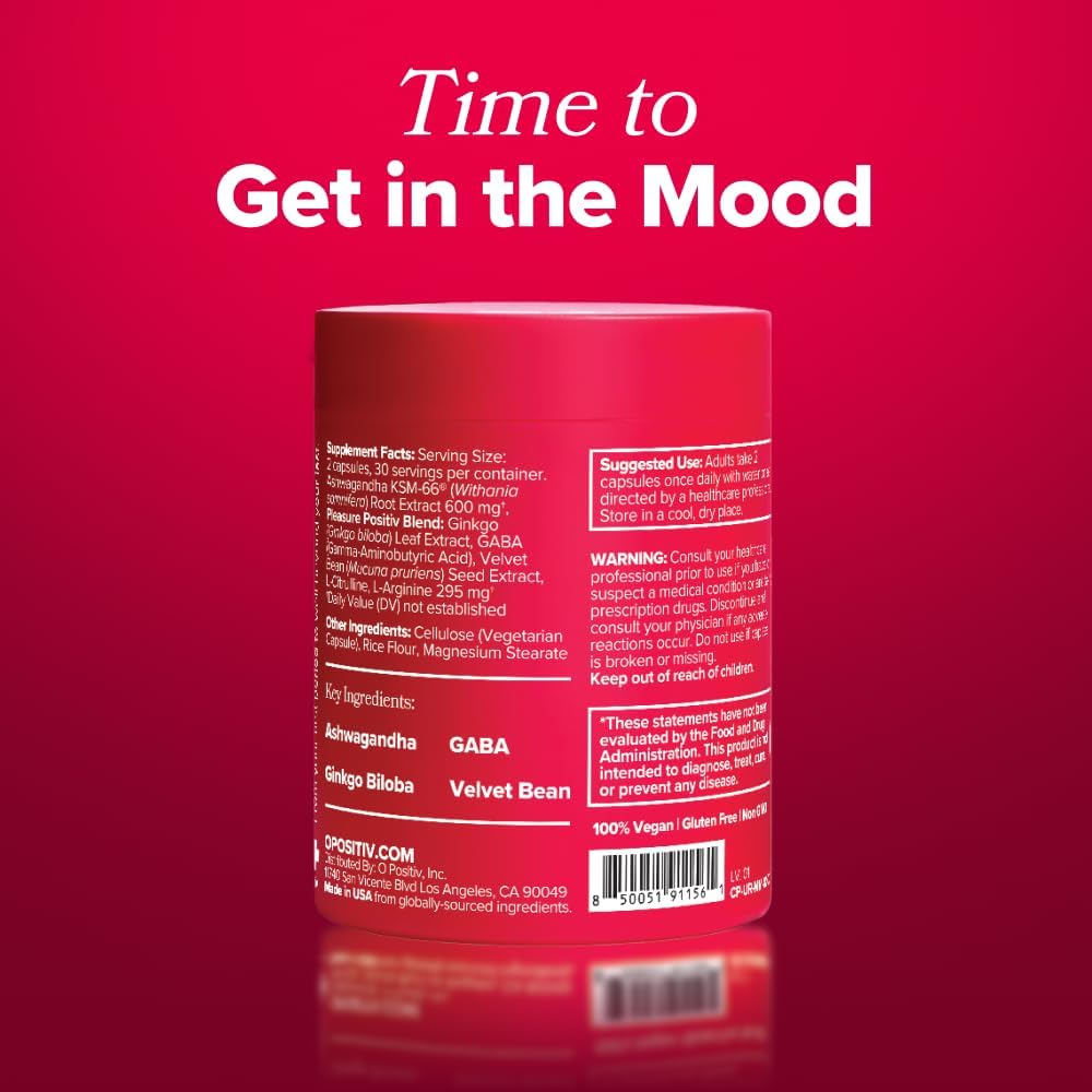 O Positiv URO Vaginal Moisture & Mood – Formulated to Support Vaginal Moisture, Mood & Relaxation  – 30 Servings