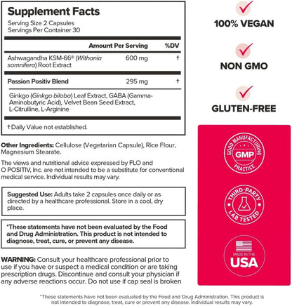 O Positiv URO Vaginal Moisture & Mood – Formulated to Support Vaginal Moisture, Mood & Relaxation  – 30 Servings