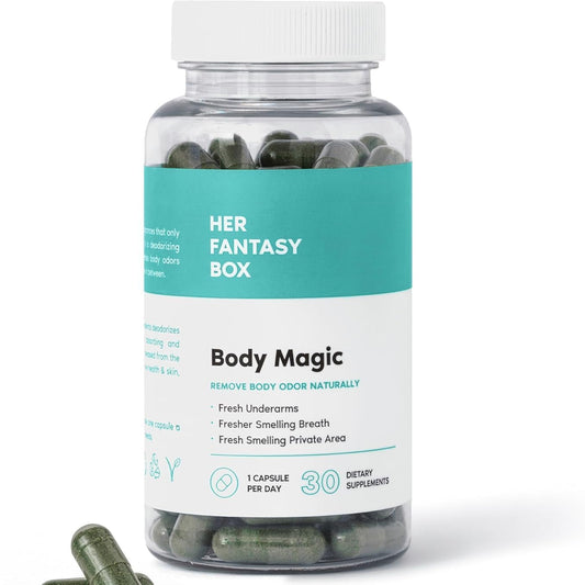 Body Magic Chlorophyll Capsules – Vegan Detox, Digestion & Gut Health Support, Skin & Oily Skin Care – 30 Count