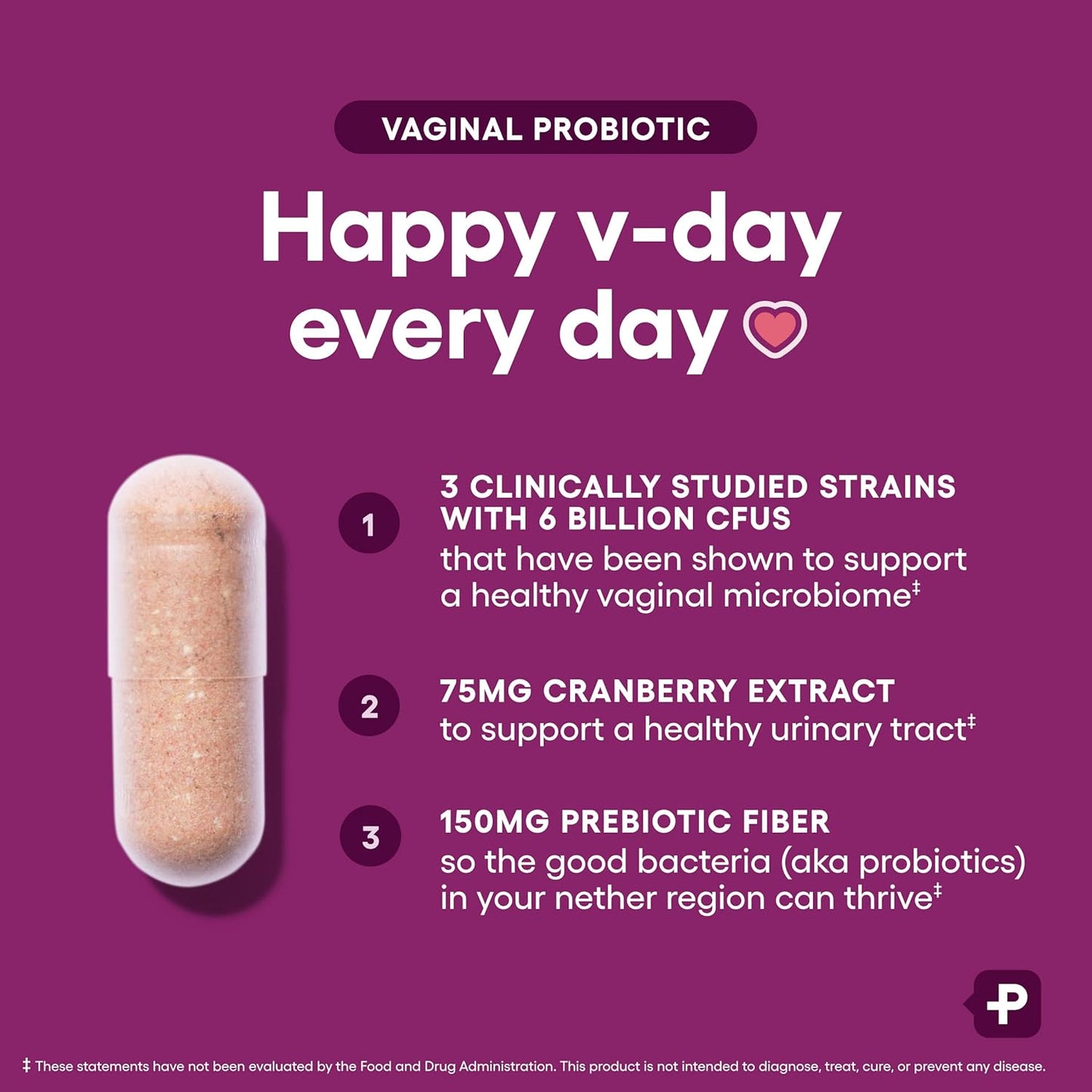 Women’s Vaginal Probiotics – Advanced pH, Odor & Yeast Support – 6 Billion CFU with Organic Prebiotics & Cranberry – Feminine Health Formula – 30 Capsules