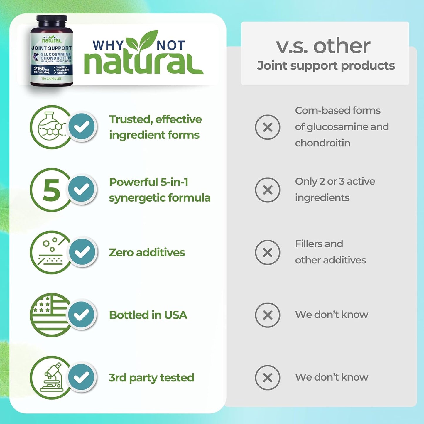 Glucosamine Chondroitin MSM Joint Support – Knee & Joint Health Supplement