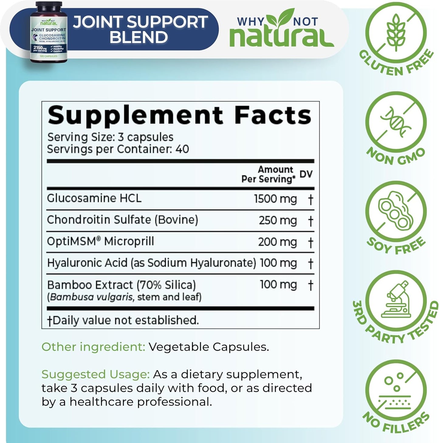 Glucosamine Chondroitin MSM Joint Support – Knee & Joint Health Supplement