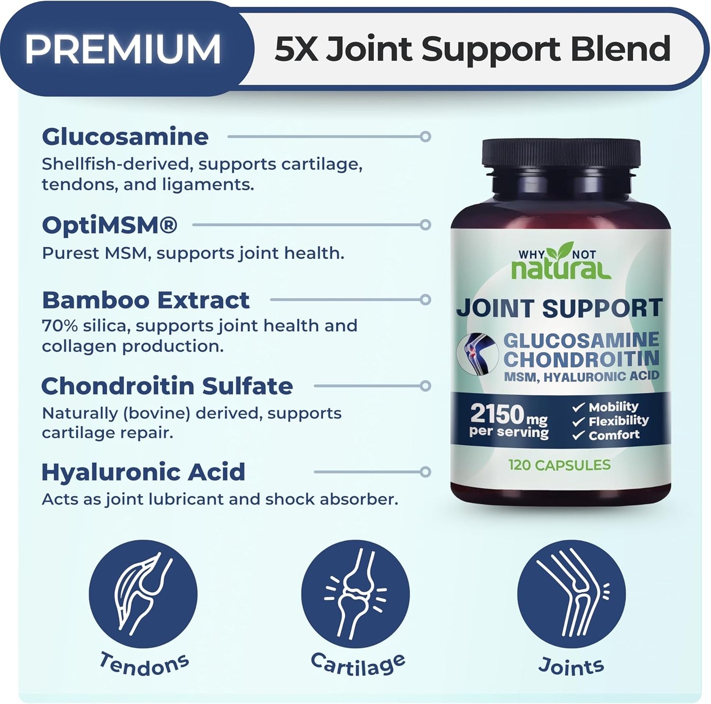 Glucosamine Chondroitin MSM Joint Support – Knee & Joint Health Supplement