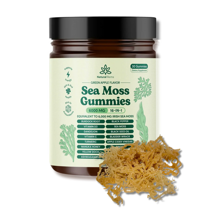 Sea Moss 16-in-1 Gummies | Immunity, Energy & Gut Health Support | Superfood Multivitamin Gummies