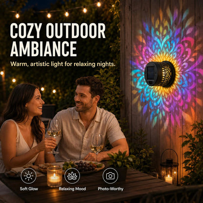 🎁2026 New Arrivals 50% OFF💥Solar Mandala Wall Light Outdoor Garden Fence Projector Lamp Patio Ambient Decor