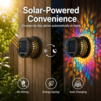 🎁2026 New Arrivals 50% OFF💥Solar Mandala Wall Light Outdoor Garden Fence Projector Lamp Patio Ambient Decor