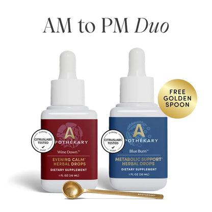 Apothékary Metabolic Duo - Metabolic + Sugar Cravings & Normal Blood Sugar Support Herbal Drops* | Free Spoon | Made in the USA