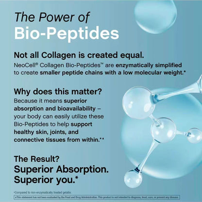 NeoCell Collagen Bio-Peptides Powder 20oz - Grassfed Protein Supplement - Advanced with 18 Essential Amino Acids