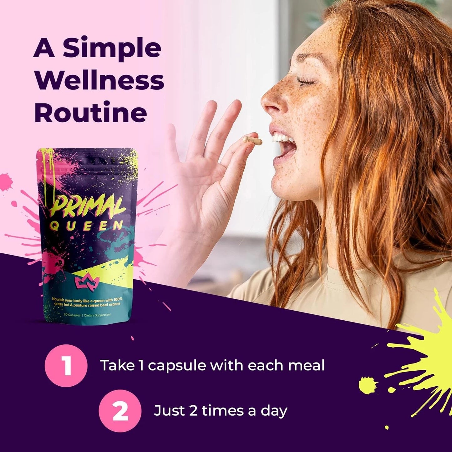 Primal Queen Female-Optimized Beef Organ Superfood Supplement - 100% Grass Fed, Pasture Raised Cattle - Balance Hormones, Energy