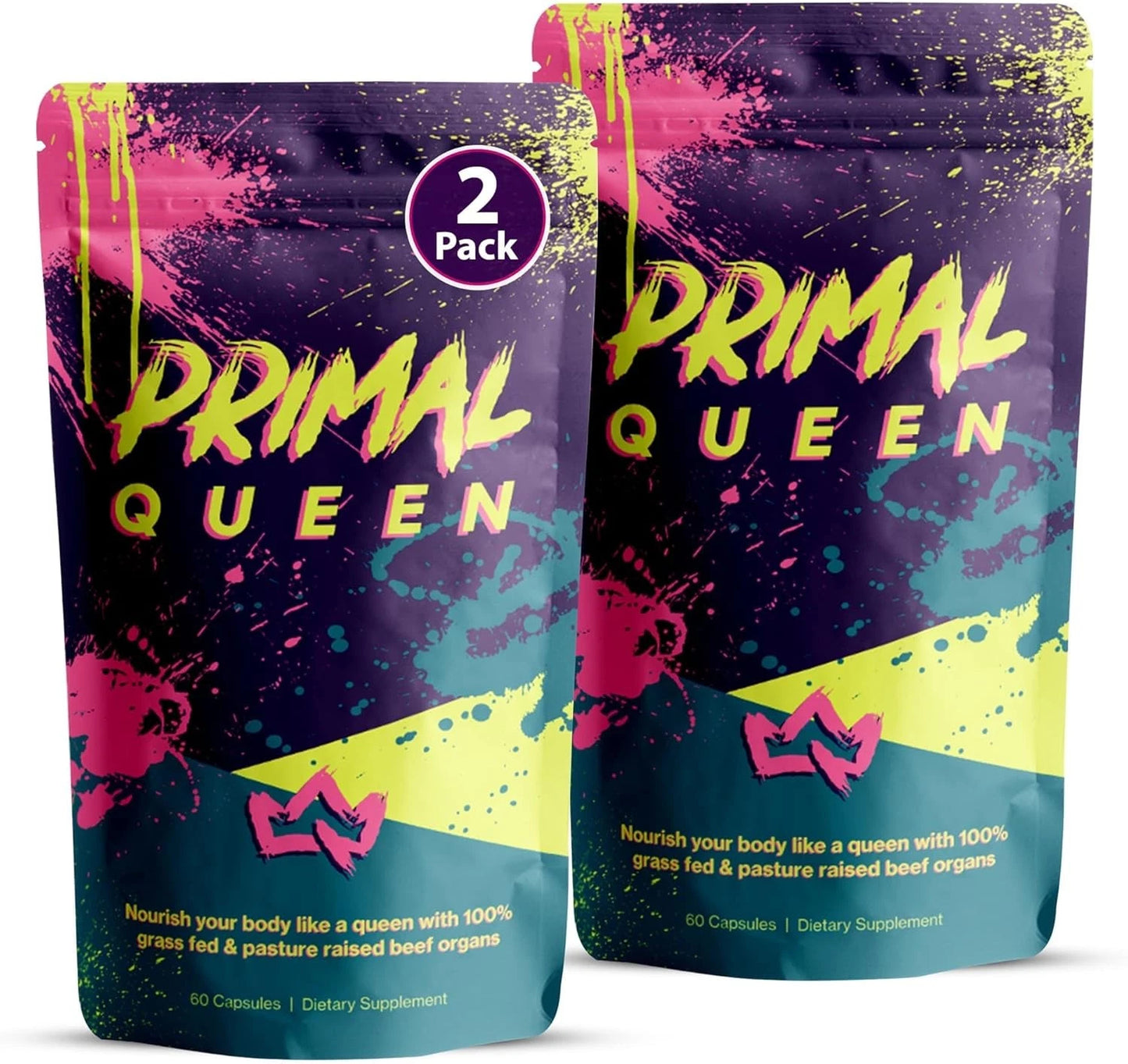 Primal Queen Female-Optimized Beef Organ Superfood Supplement - 100% Grass Fed, Pasture Raised Cattle - Balance Hormones, Energy