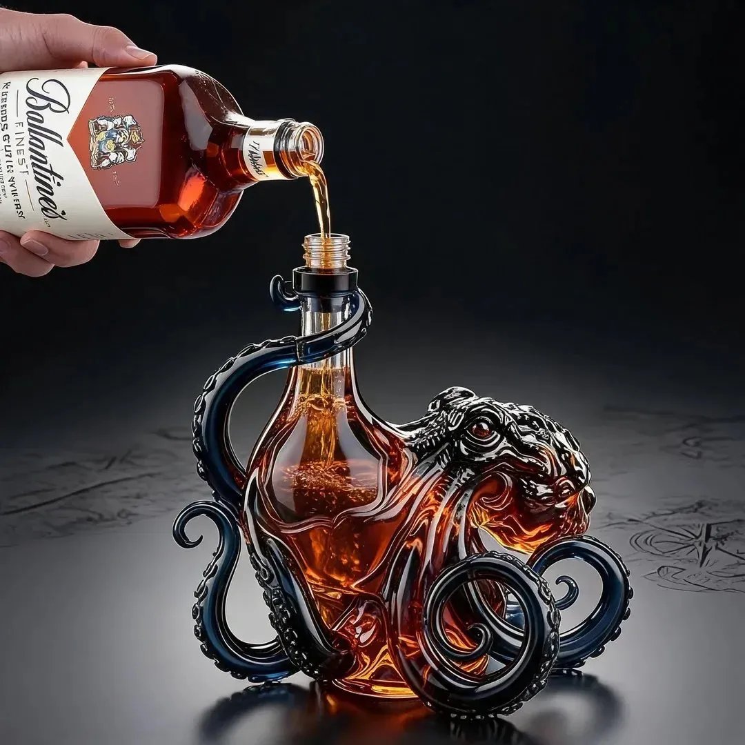 🎁 Fête des pères : 49 % de réduction - Bouteille 3D en forme de pieuvre « The Kraken Rum Edition » 🐙🥃