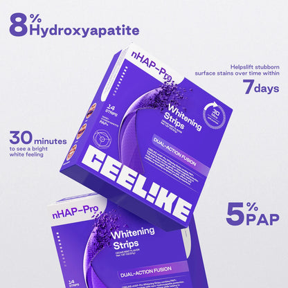 CEELIKE Purple Teeth Whitening Strips with Free Cheek Retractor - 7/21 Whitening
