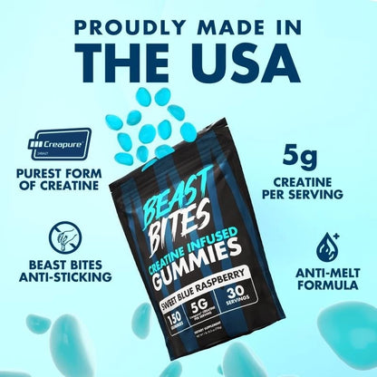 Creatine Infused Gummies - Beast Bites Madewith Creapure&NSF Certified for Sport