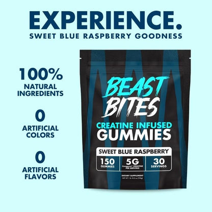 Creatine Infused Gummies - Beast Bites Madewith Creapure&NSF Certified for Sport