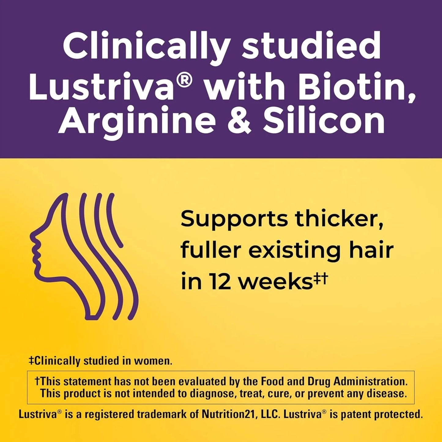 Hair Growth Softgels, Clinically Studied Lustriva + Biotin, Vitamin C & A