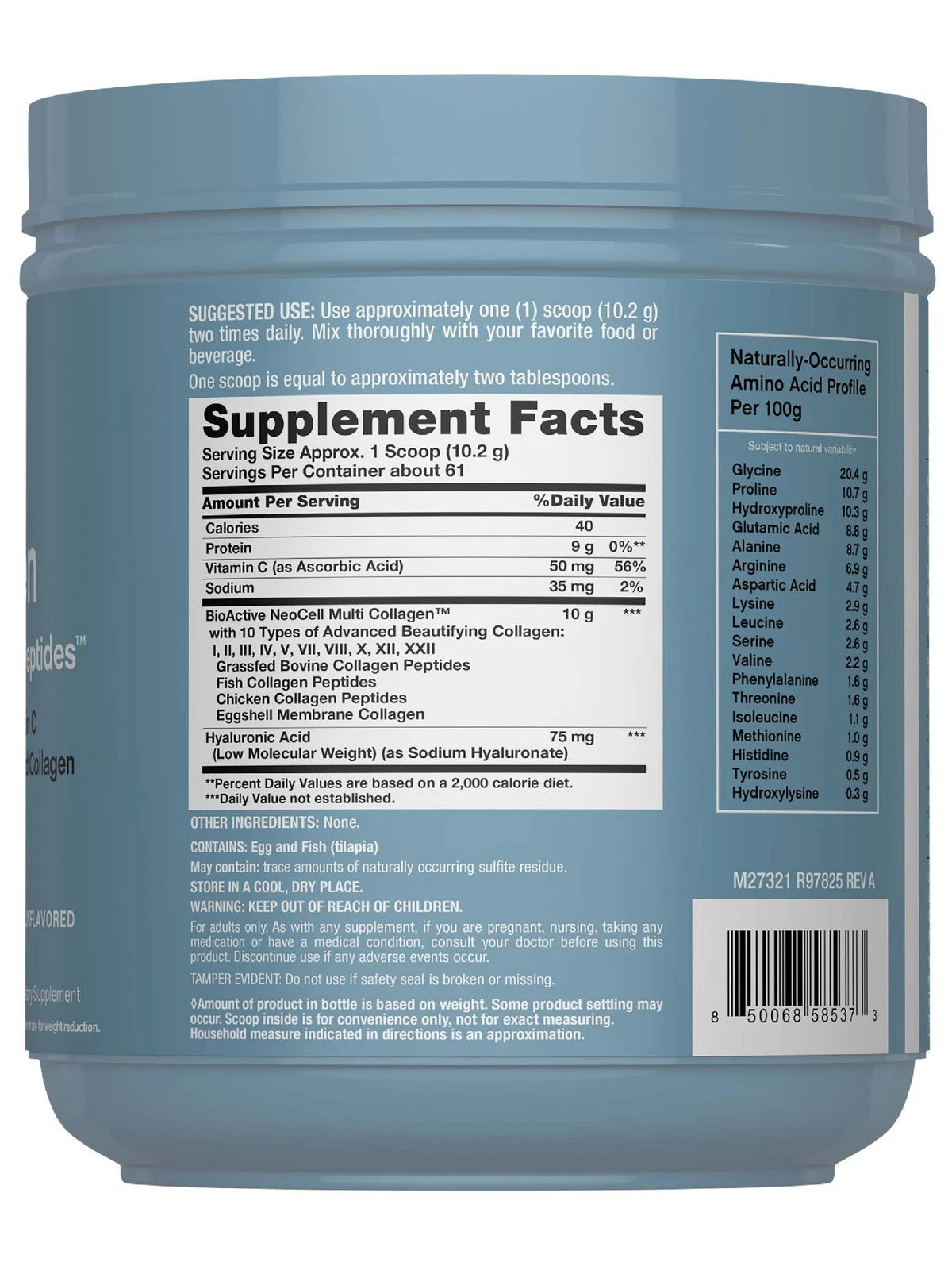 NeoCell Collagen Bio-Peptides Powder 20oz - Grassfed Protein Supplement - Advanced with 18 Essential Amino Acids