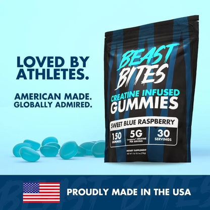 Creatine Infused Gummies - Beast Bites Madewith Creapure&NSF Certified for Sport