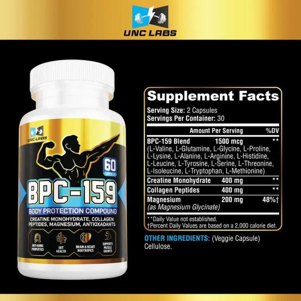 Creatine & Collagen Peptide Capsules for Muscle & Joint Support, 60ct