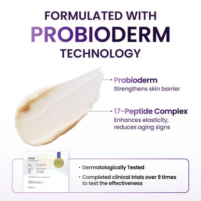 [Cardi B Pick] BIOHEAL BOH Probioderm 3D Lifting Cream 1.7 fl oz | Advanced Korean Facial Night Cream with 17-Peptide Complex & Probioderm for Wrinkles on Face and Neck, Butter-Rich Texture for Perfect Slugging | Mother's Day Gift